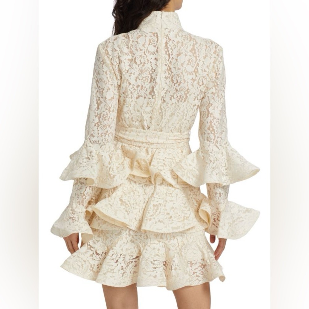 $1550 ZIMMERMANN Tama Tiered Lace Mini Dress size 2/us 8 - Picture 4 of 8